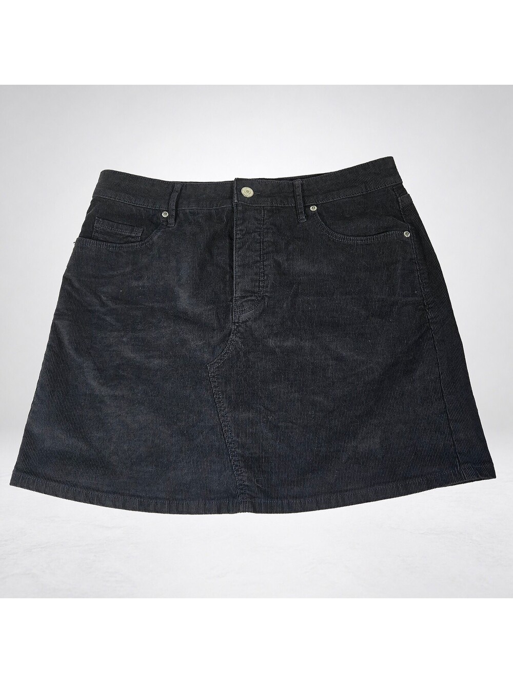 Old Navy Corduroy Mini Skirt Women's 8 Black High Rise